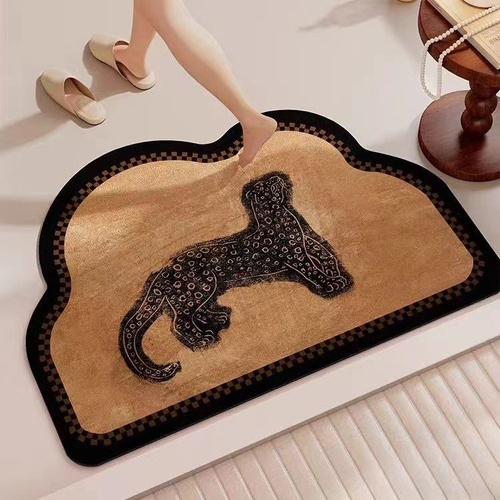 Leopard in the Boudoir Diatomaceous Earth Bathroom Mat - Vintage Design, Fast-Dry Anti-Slip 60*90cm - Main Image