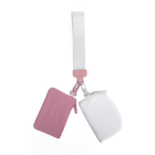 White Stylish Mini Wristlet Wallet - Nylon, Multi-Compartment Design - Main Image