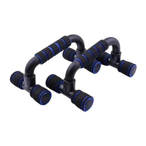 Black And Blue Push-Up Support Brackets for Home Fitness - Stability Bars for Upper Body Training - Main Image