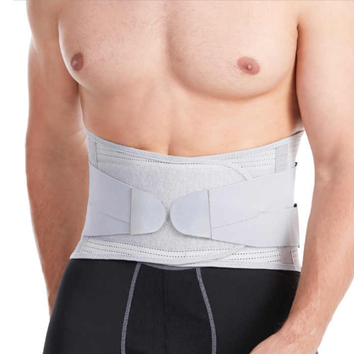 Size S Grey Breathable Waist Support Belt - Adjustable Back Brace for Men and Women, Ideal for Weightlifting, Squats & Back Pain Relief - Main Image