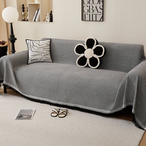 180*260CM Dark Grey Premium Polyester Sofa Throw Blanket, Multi-Seasonal Use, Sofa Protector - Main Image