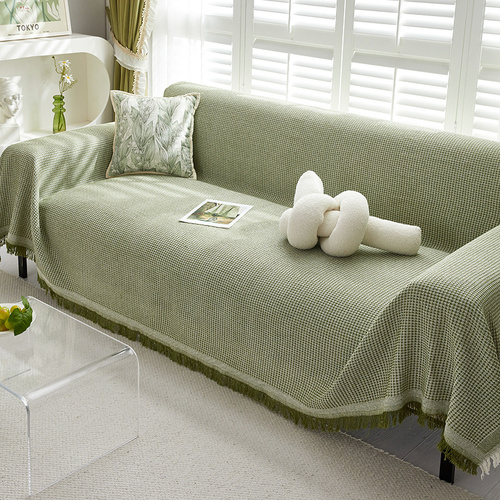 180*420CM Green Premium Polyester Sofa Throw Blanket, Multi-Seasonal Use, Sofa Protector - Main Image