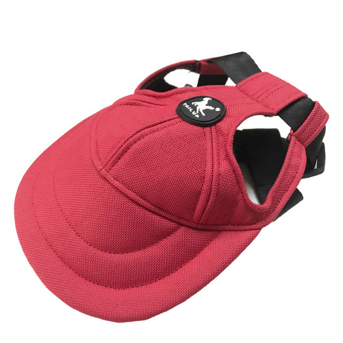 Size L Red Adjustable Pet Baseball Cap for Cats and Dogs - Cute Sun Protection Hat for Outdoor Adventures - Main Image