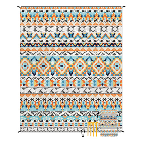 Style STD-001-6 Colorful Quick Dry Beach Mat Sand Proof Waterproof Outdoor Picnic Blanket - Compact & Lightweight - Main Image