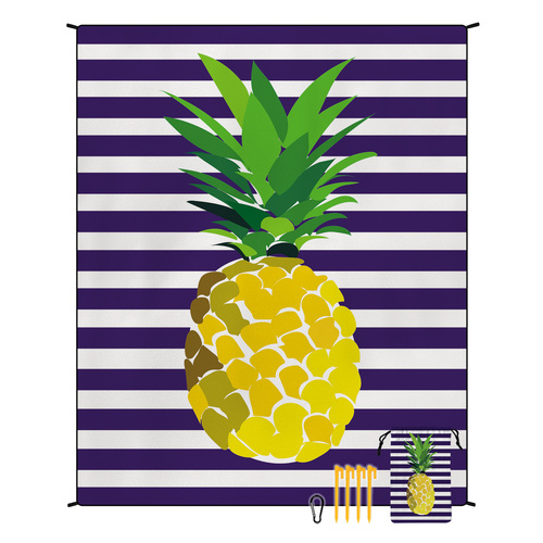 Style STD-001-9 Purple And Yellow Quick Dry Beach Mat Sand Proof Waterproof Outdoor Picnic Blanket - Compact & Lightweight - Main Image