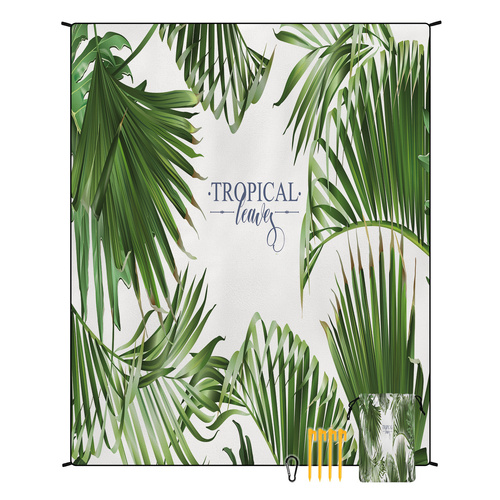 Style STD-001-13 Green And White Quick Dry Beach Mat Sand Proof Waterproof Outdoor Picnic Blanket - Compact & Lightweight - Main Image