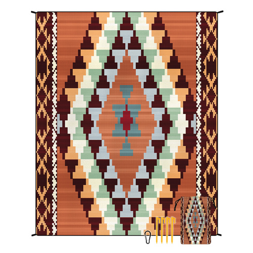 Style STD-001-17 Brown Quick Dry Beach Mat Sand Proof Waterproof Outdoor Picnic Blanket - Compact & Lightweight - Main Image