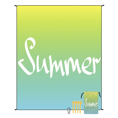 Style STD-001-21 Blue And Green Quick Dry Beach Mat Sand Proof Waterproof Outdoor Picnic Blanket - Compact & Lightweight - Main Image