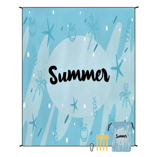 Style STD-001-22 Blue Quick Dry Beach Mat Sand Proof Waterproof Outdoor Picnic Blanket - Compact & Lightweight - Main Image