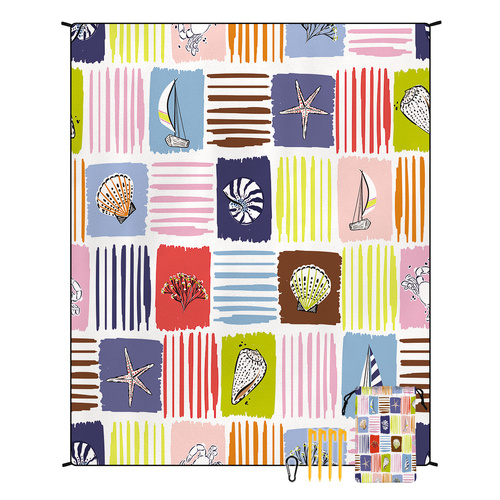 Style STD-001-30 Colorful Quick Dry Beach Mat Sand Proof Waterproof Outdoor Picnic Blanket - Compact & Lightweight - Main Image