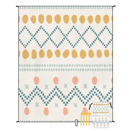 Style STD-001-33 Colorful Quick Dry Beach Mat Sand Proof Waterproof Outdoor Picnic Blanket - Compact & Lightweight - Main Image