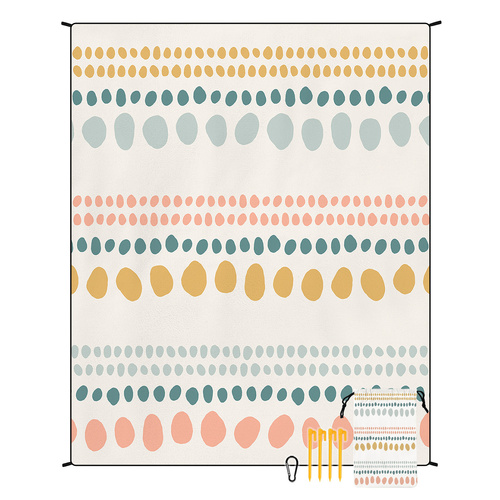Style STD-001-34 Colorful Quick Dry Beach Mat Sand Proof Waterproof Outdoor Picnic Blanket - Compact & Lightweight - Main Image