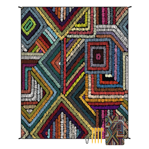 Style STD-001-35 Colorful Quick Dry Beach Mat Sand Proof Waterproof Outdoor Picnic Blanket - Compact & Lightweight - Main Image