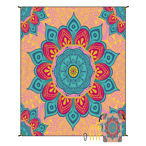 Style STD-001-36 Colorful Quick Dry Beach Mat Sand Proof Waterproof Outdoor Picnic Blanket - Compact & Lightweight - Main Image