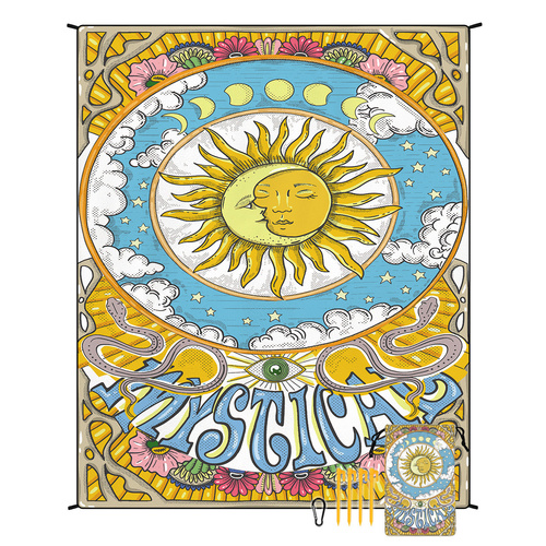 Style STD-001-41 Colorful Quick Dry Beach Mat Sand Proof Waterproof Outdoor Picnic Blanket - Compact & Lightweight - Main Image