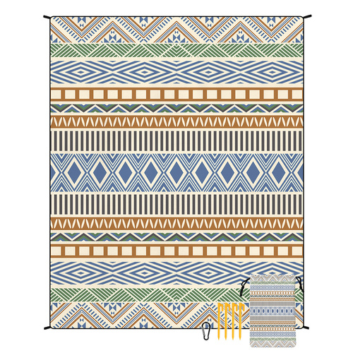 Style STD-001-44 Colorful Quick Dry Beach Mat Sand Proof Waterproof Outdoor Picnic Blanket - Compact & Lightweight - Main Image