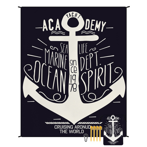 Style STD-001-47 Black And White Quick Dry Beach Mat Sand Proof Waterproof Outdoor Picnic Blanket - Compact & Lightweight - Main Image