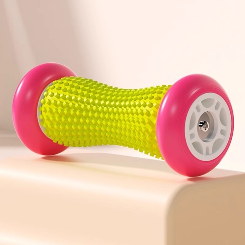 Green And Pink Foot Massage Roller - Plantar Fasciitis & Muscle Relief Tool - Main Image