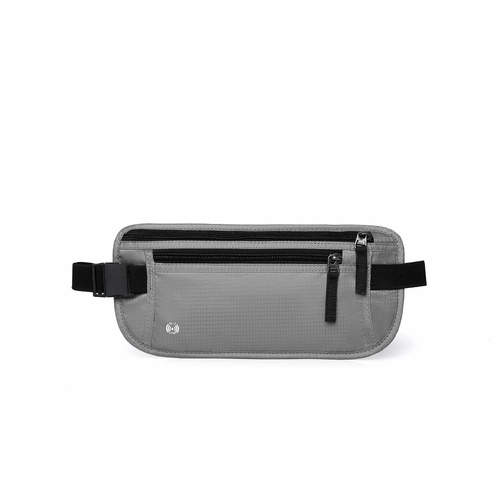 Light Grey Nylon Travel Waist Pack - Waterproof, RFID Blocking, Lightweight - Main Image