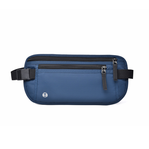 Dark Blue Nylon Travel Waist Pack - Waterproof, RFID Blocking, Lightweight - Main Image