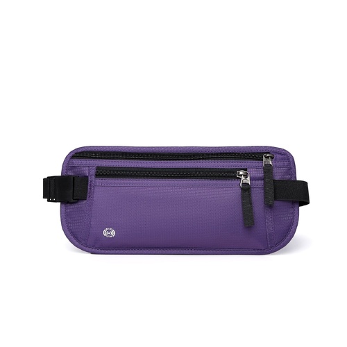 Purple Nylon Travel Waist Pack - Waterproof, RFID Blocking, Lightweight - Main Image