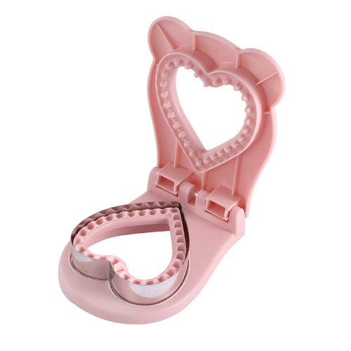 3 Pcs Pink Heart Sandwich Maker Sealer - DIY Toast Pocket Bread Cutter & Sealer Mold (PP + 304 Stainless Steel) - Main Image