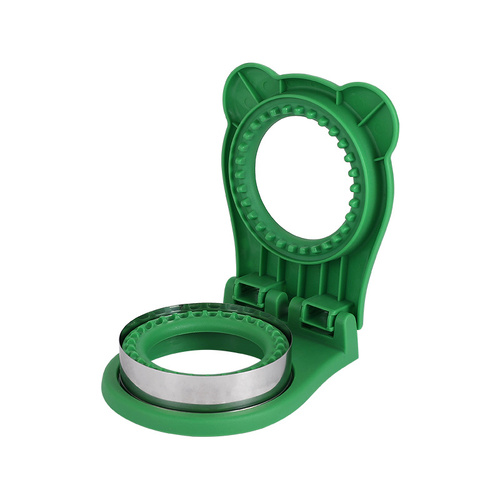 3 Pcs Green Round Sandwich Sealer & Cutter - Safe Hand Guard Design, DIY Pocket Bread Mold - Main Image