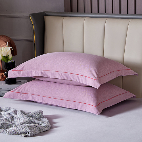 Light Purple Pure Cotton Flannel Pillowcase Set - Soft, Thickened, Solid Color (Pair, 48x74cm) - Main Image