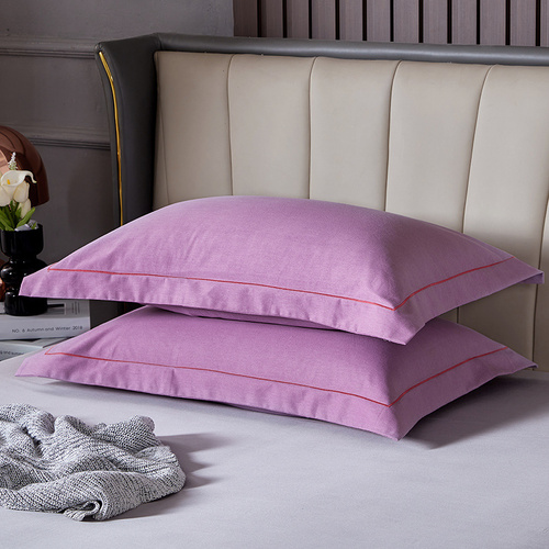 Bright Purple Pure Cotton Flannel Pillowcase Set - Soft, Thickened, Solid Color (Pair, 48x74cm) - Main Image