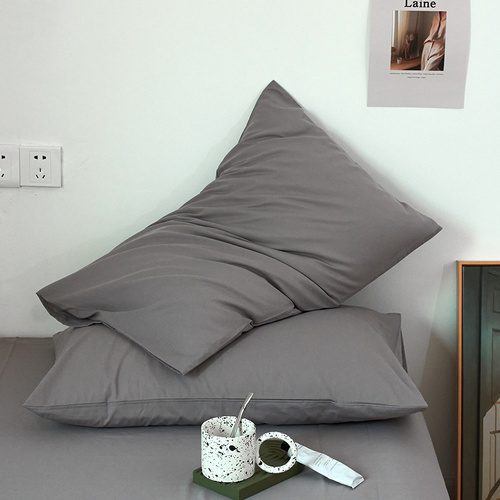 Grey 100% Cotton Pillowcase Set - Envelope Closure(without pillow core) - Main Image