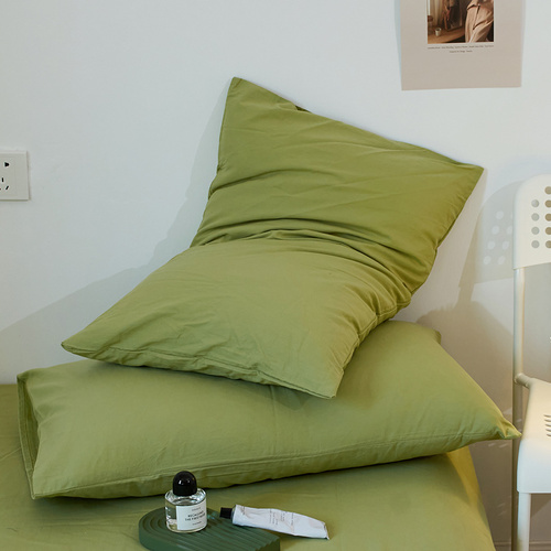 Green 100% Cotton Pillowcase Set - Envelope Closure(without pillow core) - Main Image