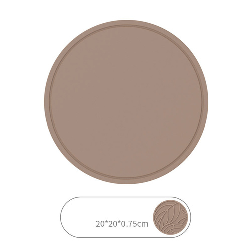 Brown 3 Pcs Premium Silicone Round Heat-Resistant Pad - 20cm Durable Kitchen Pot Mat with Anti-Slip Design - Main Image