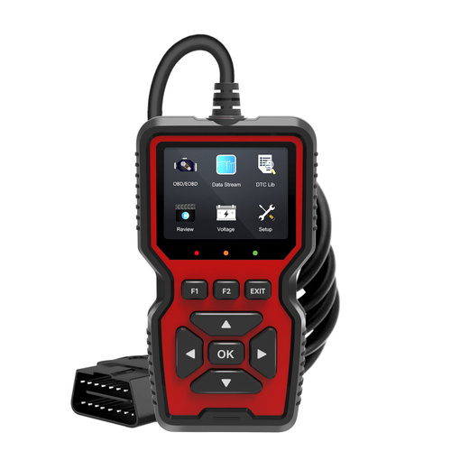 Black and Red OBD2 Scanner Car Diagnostic Tool - Engine Fault Code Reader - Main Image