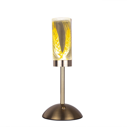 Wheat Ears Eternal Flower Acrylic Table Lamp - Color-Changing LED, USB Rechargeable, Touch Control - Main Image