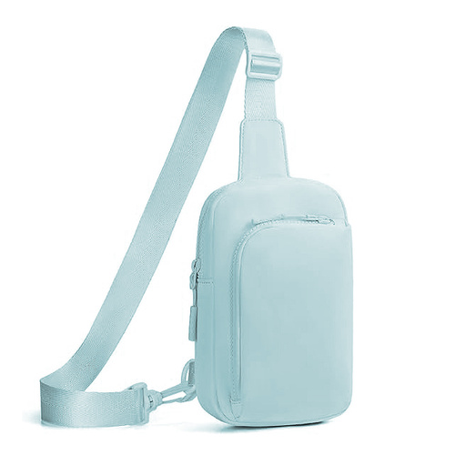Light Blue Trendy Waterproof Sling Bag - Lightweight Crossbody Chest Pack, Adjustable Strap - Main Image