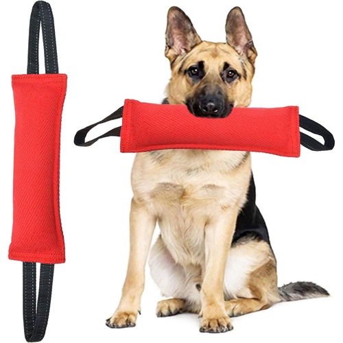 Red Durable 2-Pack Tug-of-War Dog Training Toy - Tear-Resistant, Safe & Interactive for All Breeds - Main Image