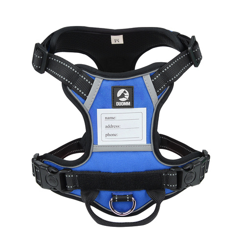 Size M Blue Reflective No-Pull Dog Harness - Adjustable & Durable for Large Breeds, Anti-Escape Design - Main Image