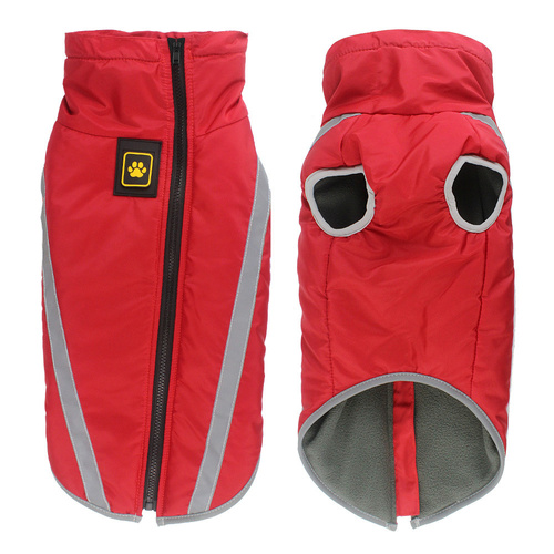 Size 3XL Red Reflective Winter Dog Jacket - Warm & Waterproof Outdoor Coat for Large Breeds - Main Image
