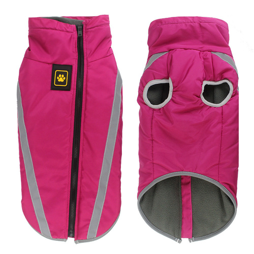 Size 6XL Pink Reflective Winter Dog Jacket - Warm & Waterproof Outdoor Coat for Large Breeds - Main Image