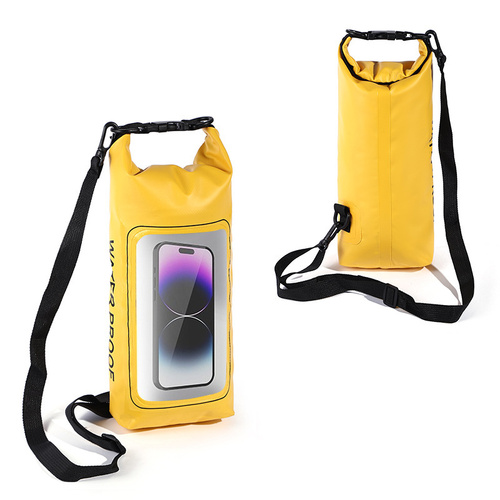Yellow 2L Waterproof Phone Pouch - Multi-Functional PVC Dry Bag for Swimming and Water Activities - Main Image