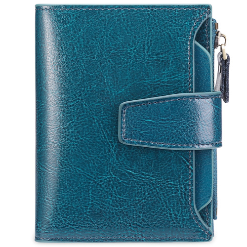 Dark Blue Premium Genuine Leather RFID Blocking Women's Wallet - Lightweight, Multi-Functional, and Stylish - Main Image