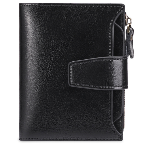 Black Premium Genuine Leather RFID Blocking Women's Wallet - Lightweight, Multi-Functional, and Stylish - Main Image