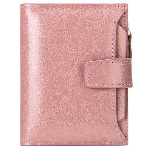 Light Pink Premium Genuine Leather RFID Blocking Women's Wallet - Lightweight, Multi-Functional, and Stylish - Main Image
