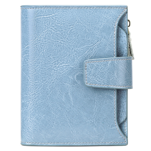 Light Blue Premium Genuine Leather RFID Blocking Women's Wallet - Lightweight, Multi-Functional, and Stylish - Main Image