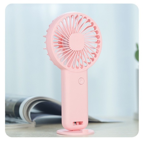 2 PCS Pink Cute USB Rechargeable Handheld Fan - Phone Stand - Great for Summer - Main Image