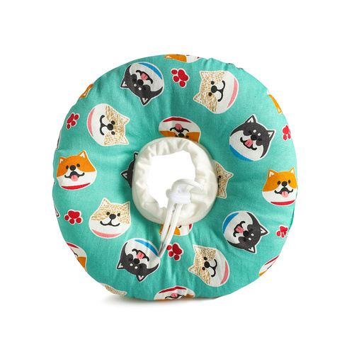 2 pcs Shiba Inu pattern Pet Recovery Collar - Comfortable Anti-Lick Cone for Cats & Dogs Size M - Main Image