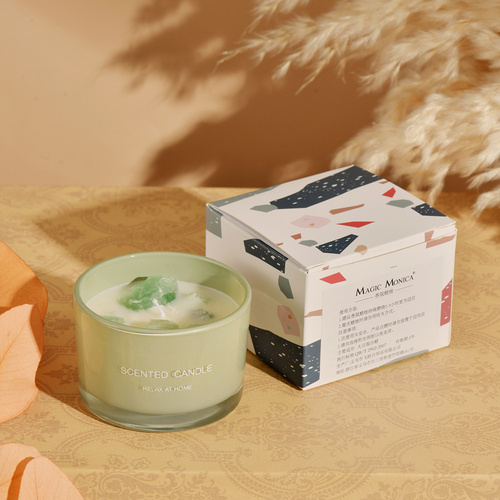 3 PCS (Gardenia)Macaron Crystal Stone Scented Candle - Aromatherapy Gift - Main Image
