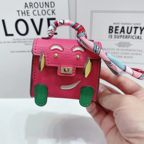 Rose Red Mini Bag Earphone Case - Stylish Keychain Pouch for Headphones - Main Image