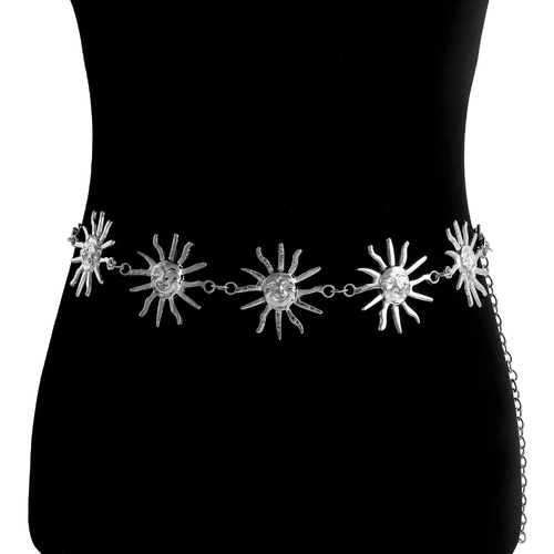 2 PCS (Style 2)Statement Body Chain Belt - Women's Sun Flower Waist Jewelry - Main Image