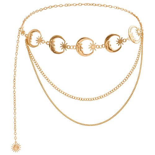 2 PCS (Style 8)Statement Body Chain Belt - Women's Sun Flower Waist Jewelry - Main Image
